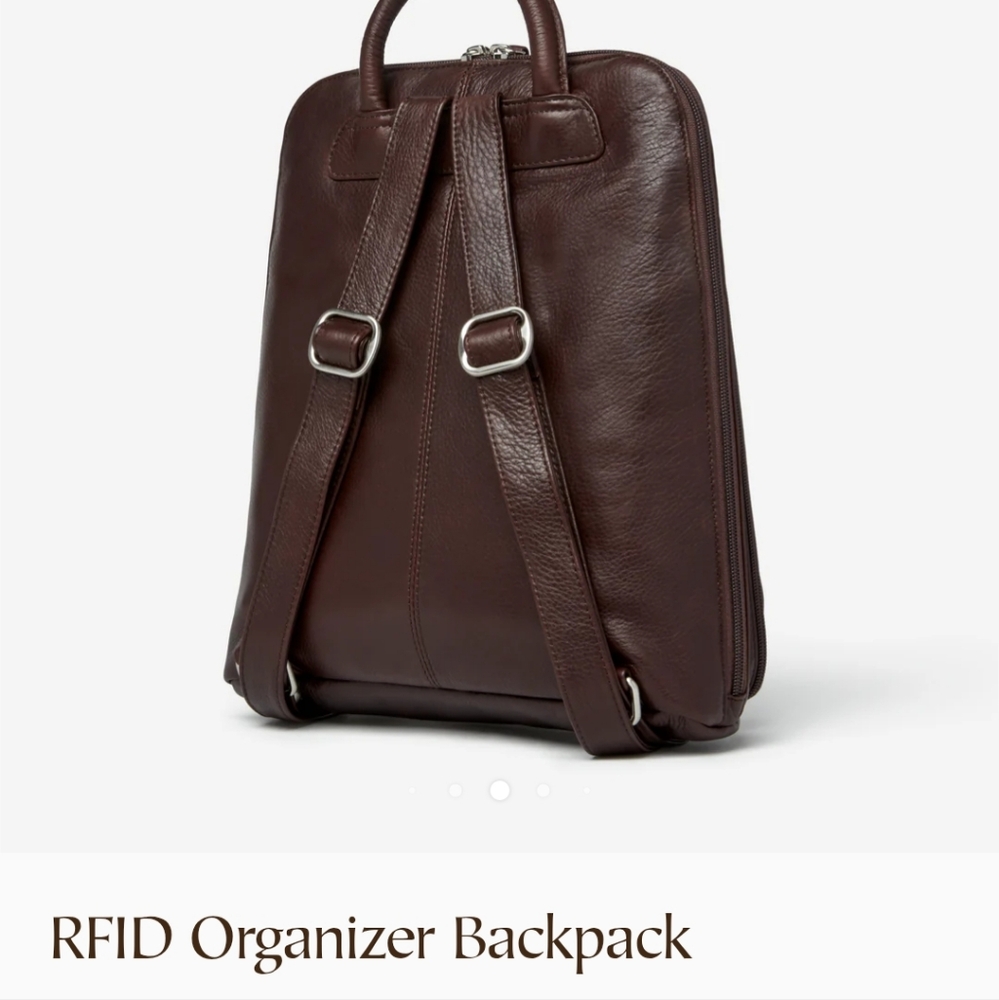 GRAY Leather Backpack - Picture 11 of 11